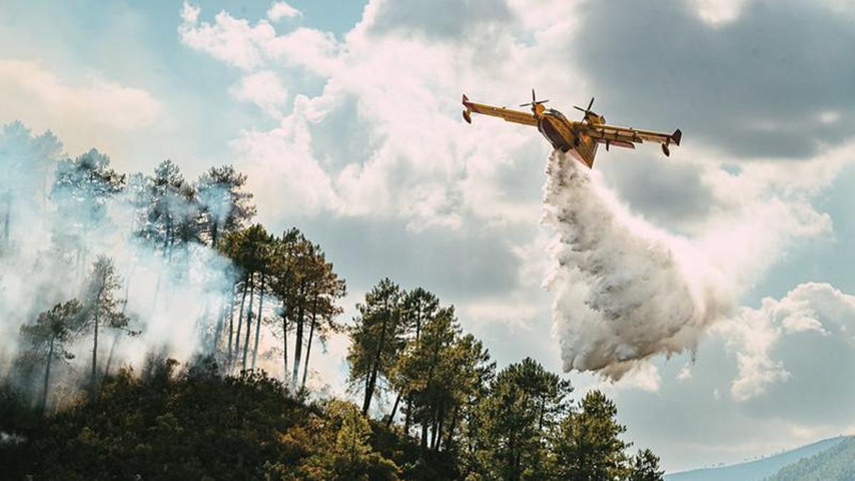 Medios aéreos desplegados en el incendio de Las Hurdes