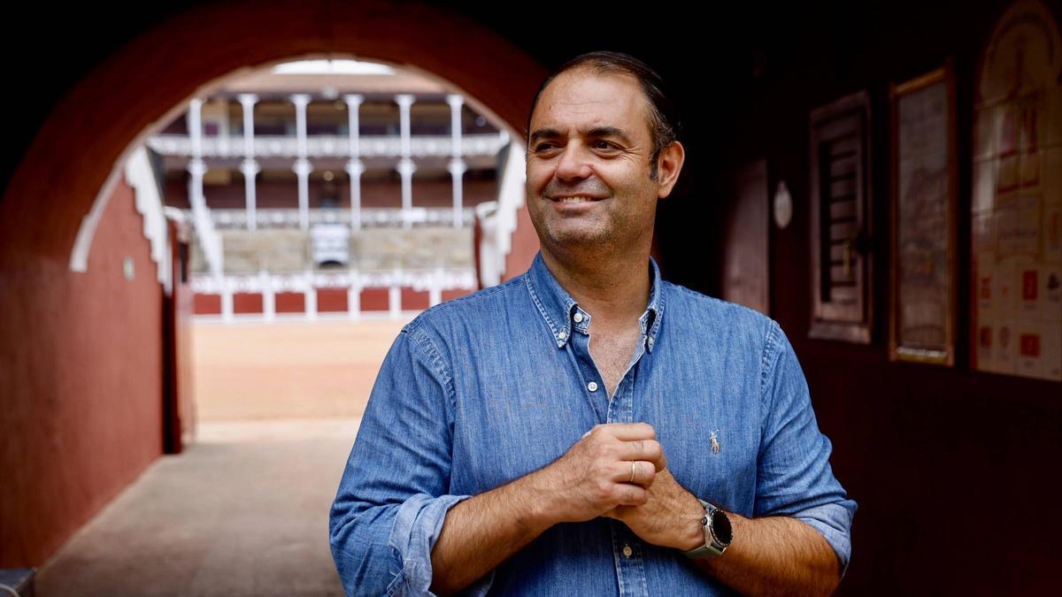Carlos Zúñiga, ayer, en el patio de cuadrillas de El Bibio.