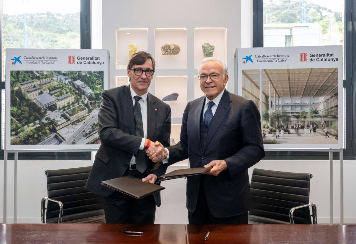 El president Illa e Isidre Fainé, presidente de la Fundació La Caixa.