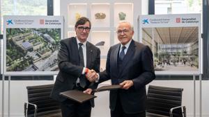 El president Illa e Isidre Fainé, presidente de la Fundació La Caixa.