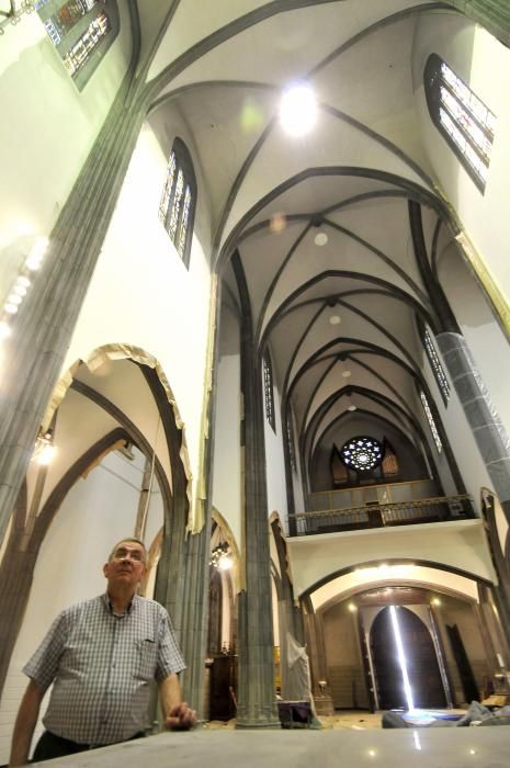 Obras en la iglesia de Sama de Langreo