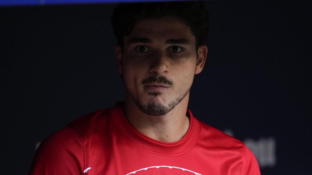 Julián Álvarez, durante el Atlético de Madrid - Villarreal