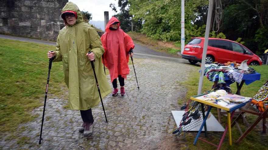 El sábado pasado la lluvia acompañó a los peregrinos valgueses.