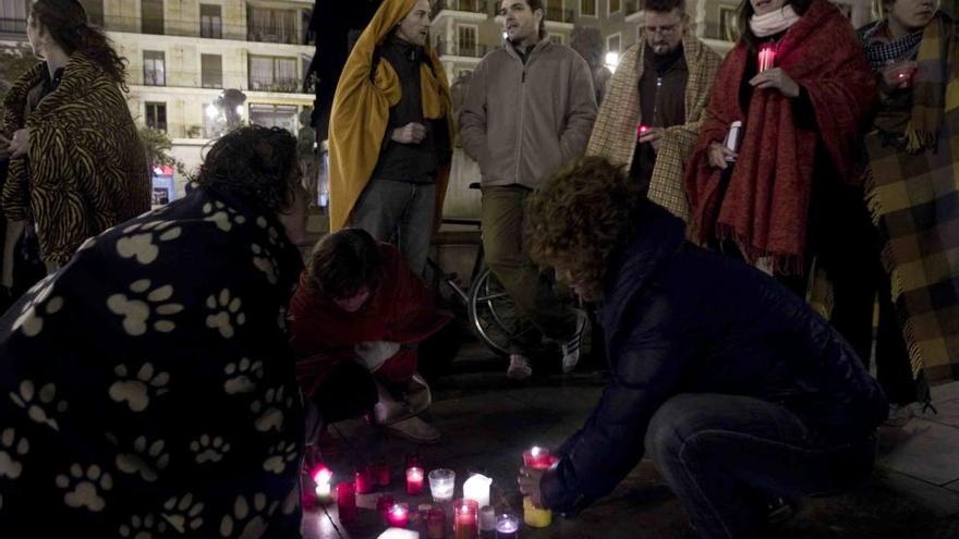 Concentración contra la pobreza energética en Valencia en 2014.