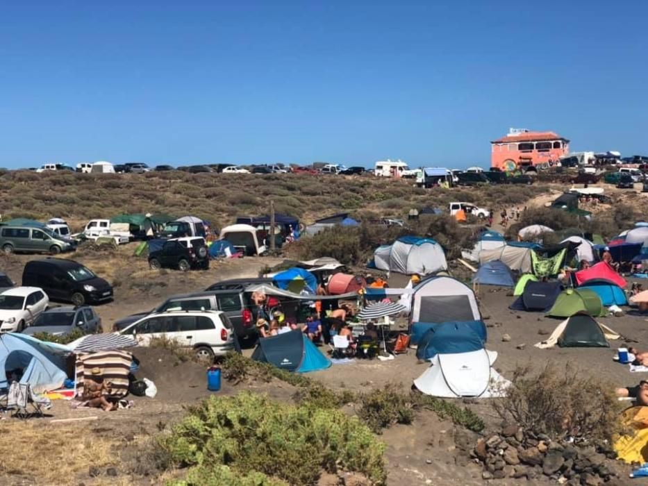 Imagen de la acampada en Abades