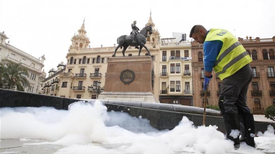 Espuma en la fuente de las Tendillas