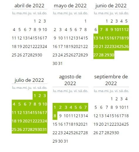 Calendario del contribuyente oficial del Ayuntamiento de Zamora (fechas pago IBI en verde)