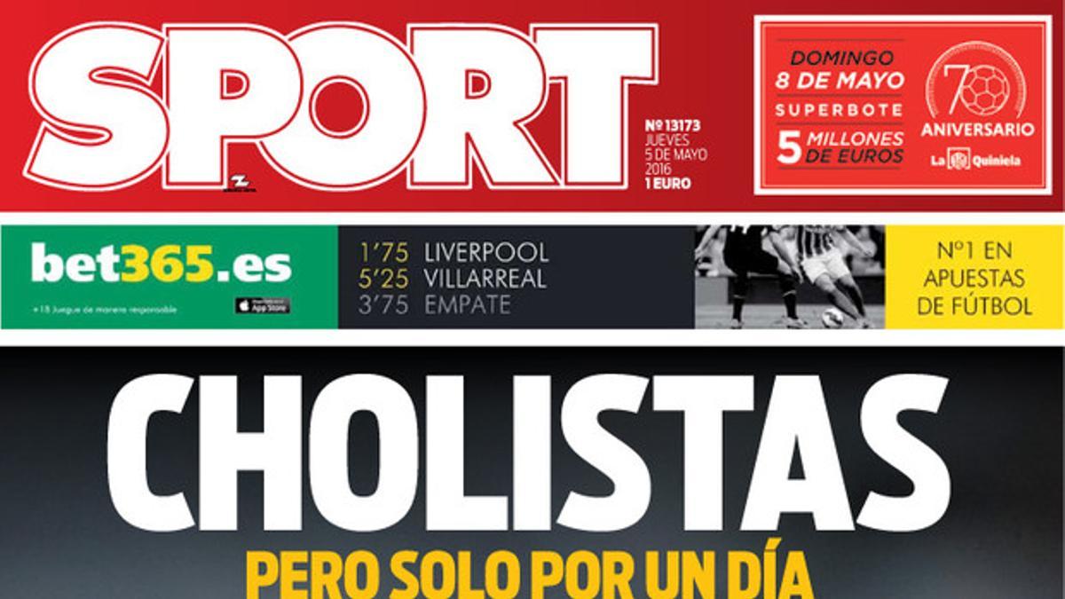 La portada de SPORT del 5 de mayo