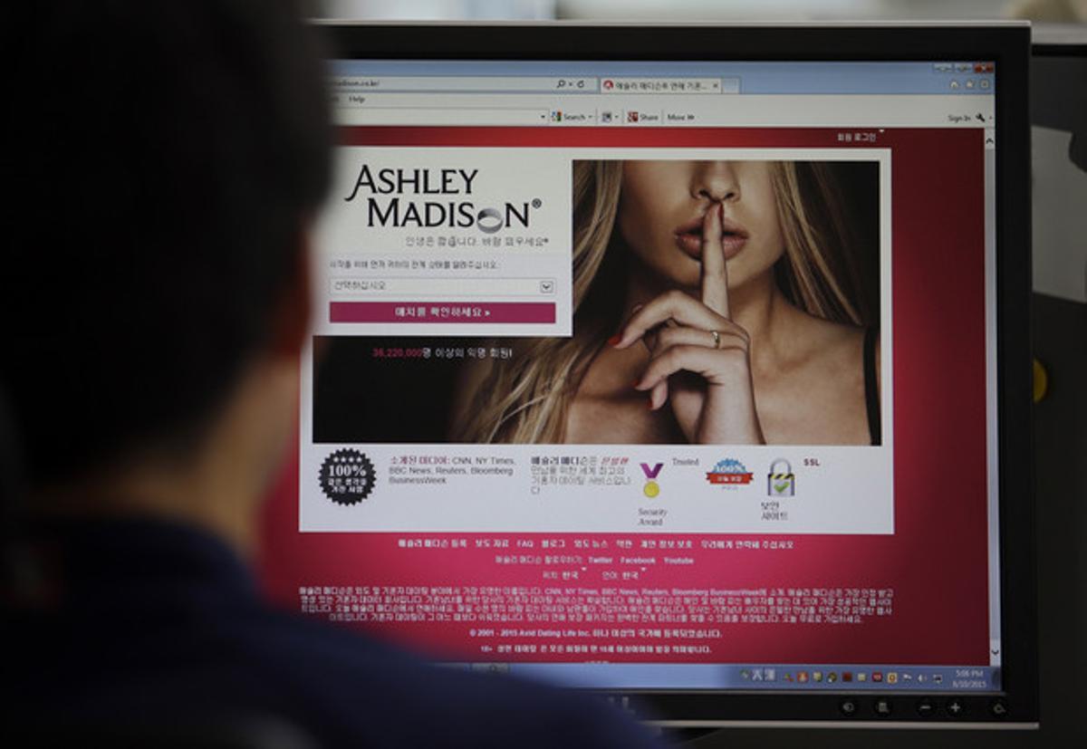 La web d’Ashley Madison. La web d’Ashley Madison.