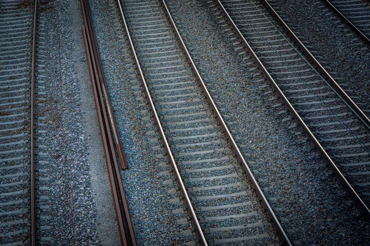 Playa de vías de la línea R1 de Rodalies en la estación de Mataró (Maresme).