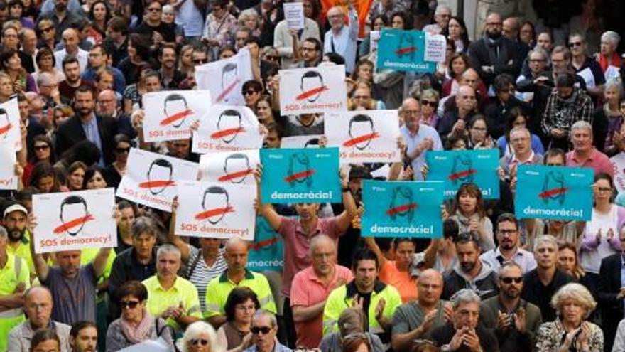 Manifestació per l&#039;alliberament dels «Jordis», a Girona.