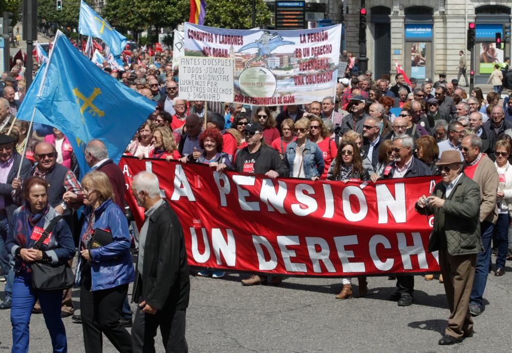 Manifestación de los pensionistas en Oviedo