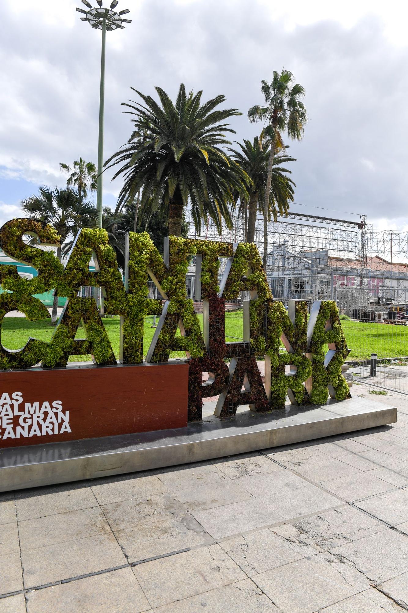 Montaje del escenario del Carnaval de Las Palmas de Gran Canaria 2023