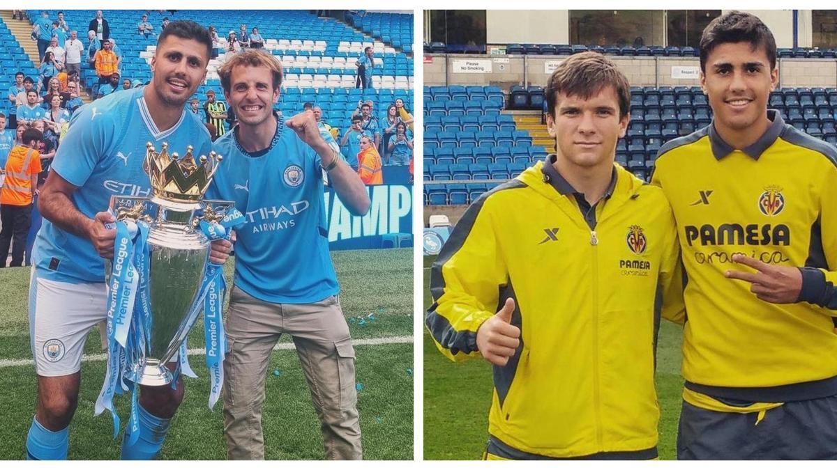 Rodri, con el trofeo de la Premier junto a Gerard Hernando (i) de Benlloc y junto al vinarocense Ximo Miralles (d).