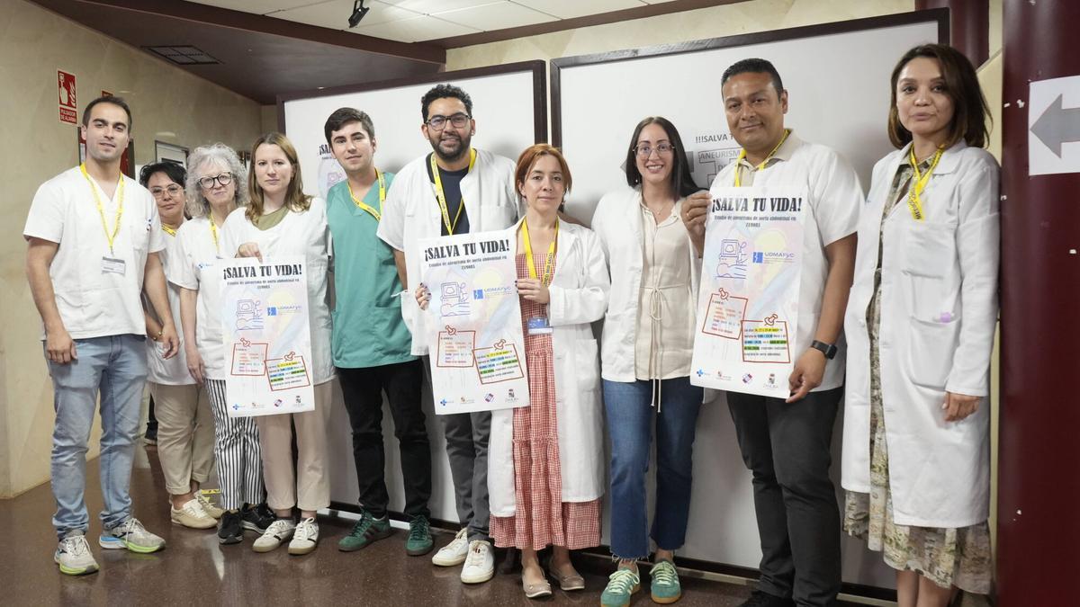 Parte del equipo encargado del cribado de aneurisma de aorta. A la derecha, Gaisha Danabayeva.
