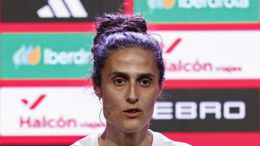 Montse Tomé, ayer, en la Ciudad del Fútbol de Las Rozas. |