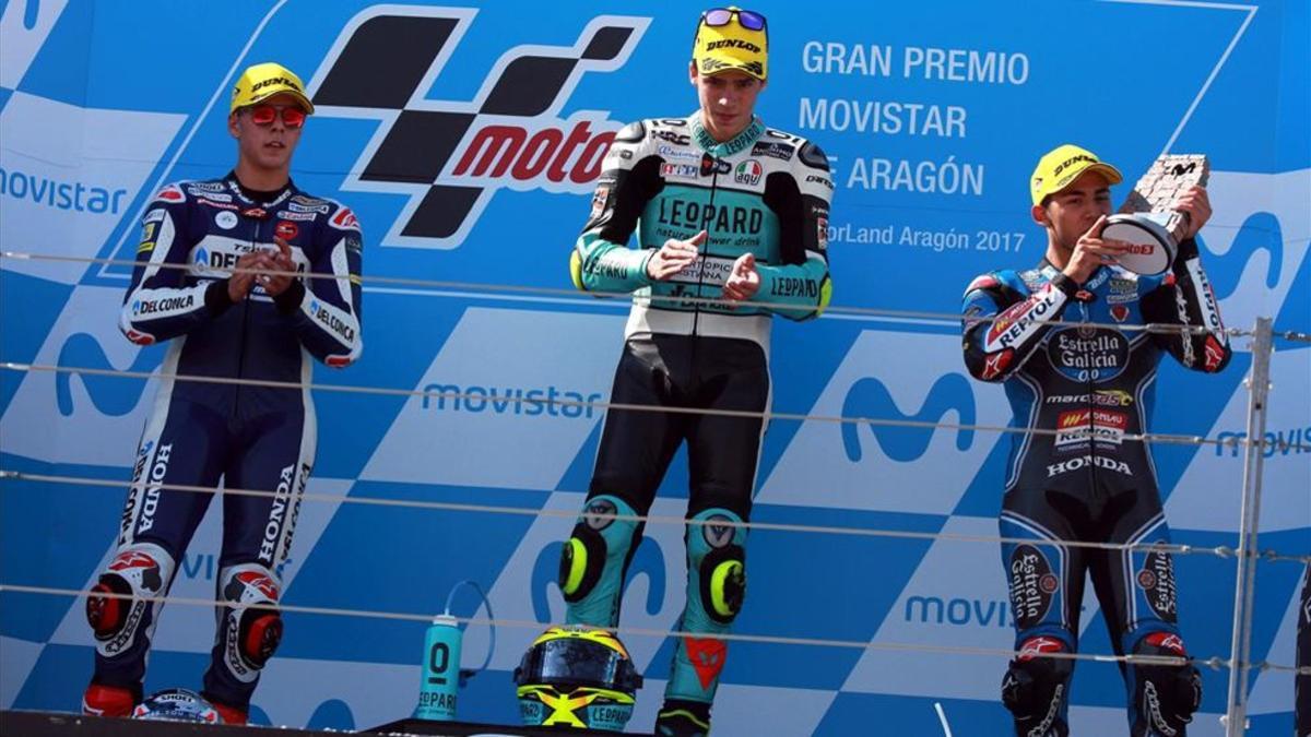 Mir, Bastianini y Di Giannantonio en podio del GP de Aragón170924184129