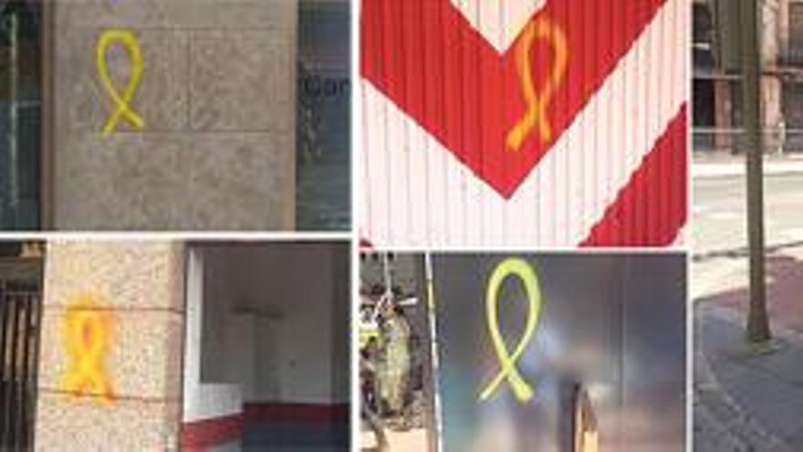 Pintadas catalanistas llenan las calles Doctor Clará y Navarra en Castellón