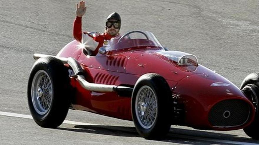 Fernando Alonso, en la reciente exhibición con Ferrari en Cheste.