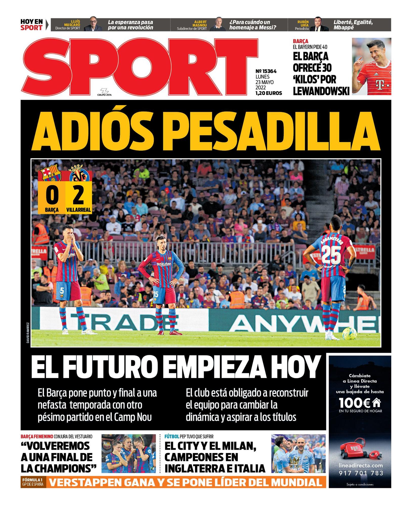 Esta es la portada de SPORT