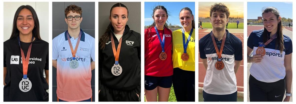 Medallistas del CA Safor Teika de Gandia en el Autonómico Universitario