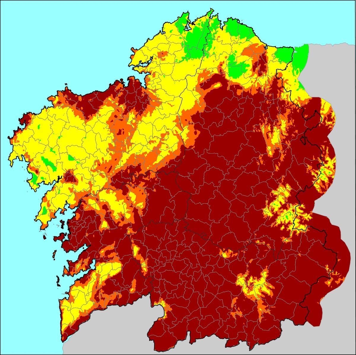 Riesgo de incendios en Galicia: 7 de agosto de 2023