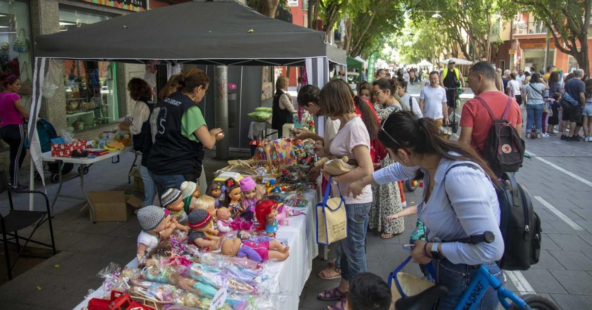 Centenares de personas visitaron los estands repartidos en la calle Blanquerna. | G.BOSCH