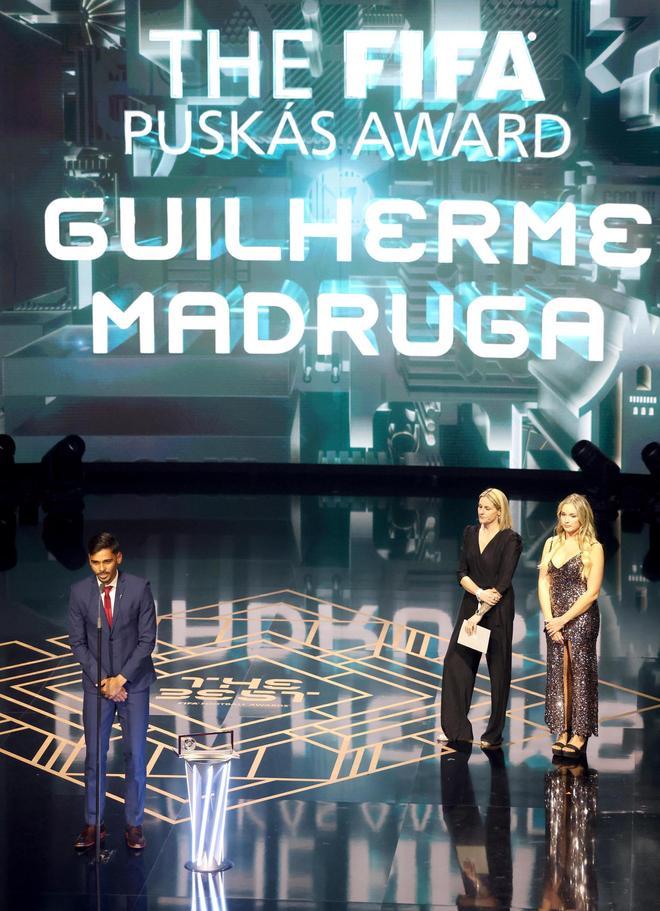 Gala Premios The Best FIFA 2023. Las mejores imágenes de los ganadores. Premio Puskás al mejor gol de la temporada para Guilherme Madruga