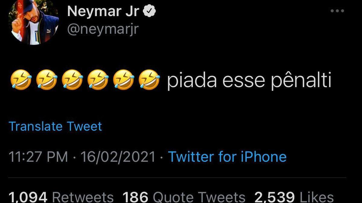 El tuit de Neymar