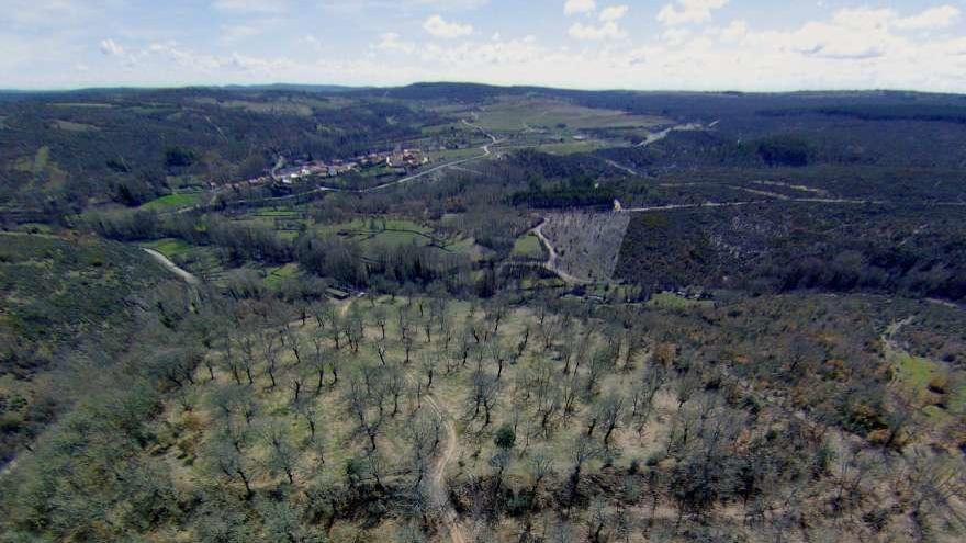 Vista aérea de la localización del castro de Mellanes.