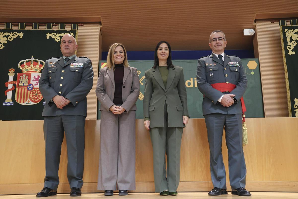 Luis Antonio del Castillo, Pilar Bernabé, Mercedes González y José Antonio Fernández Luz, esta viernes en el acto de toma de posesión.