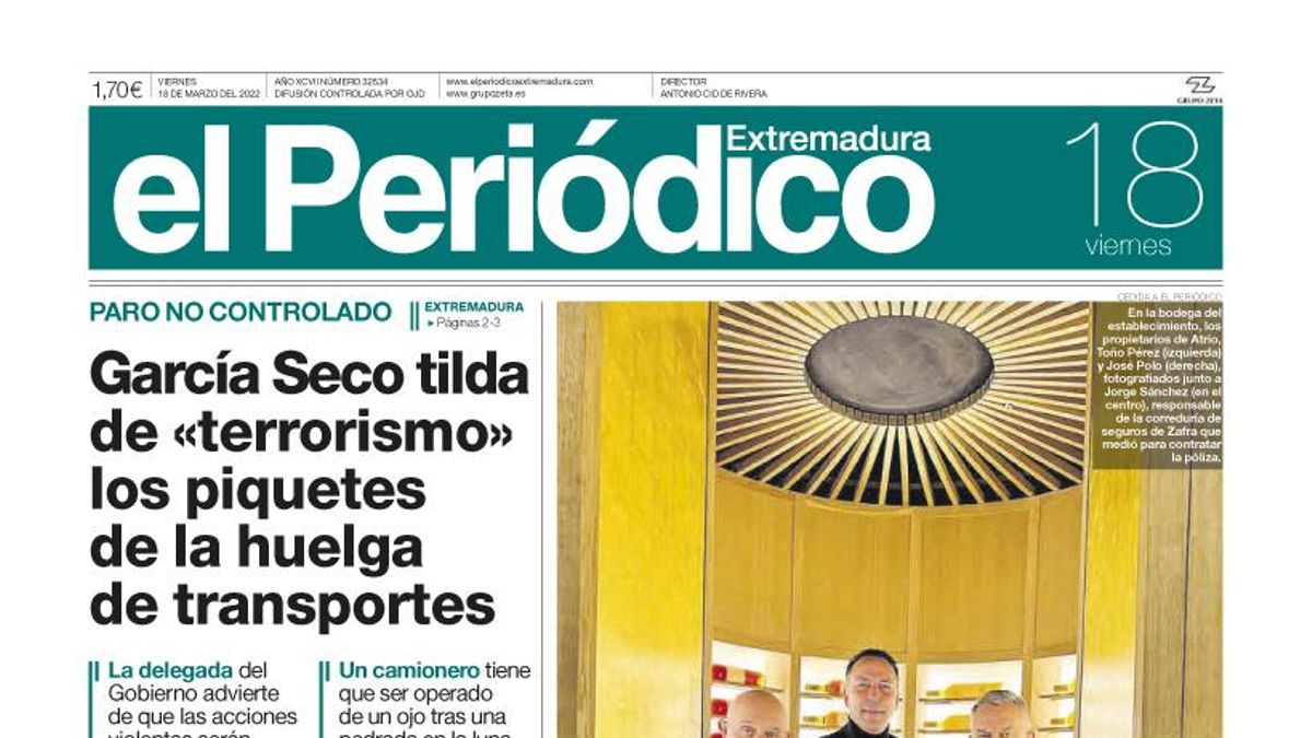 Consulta la portada correspondiente al día 18 de marzo del 2022