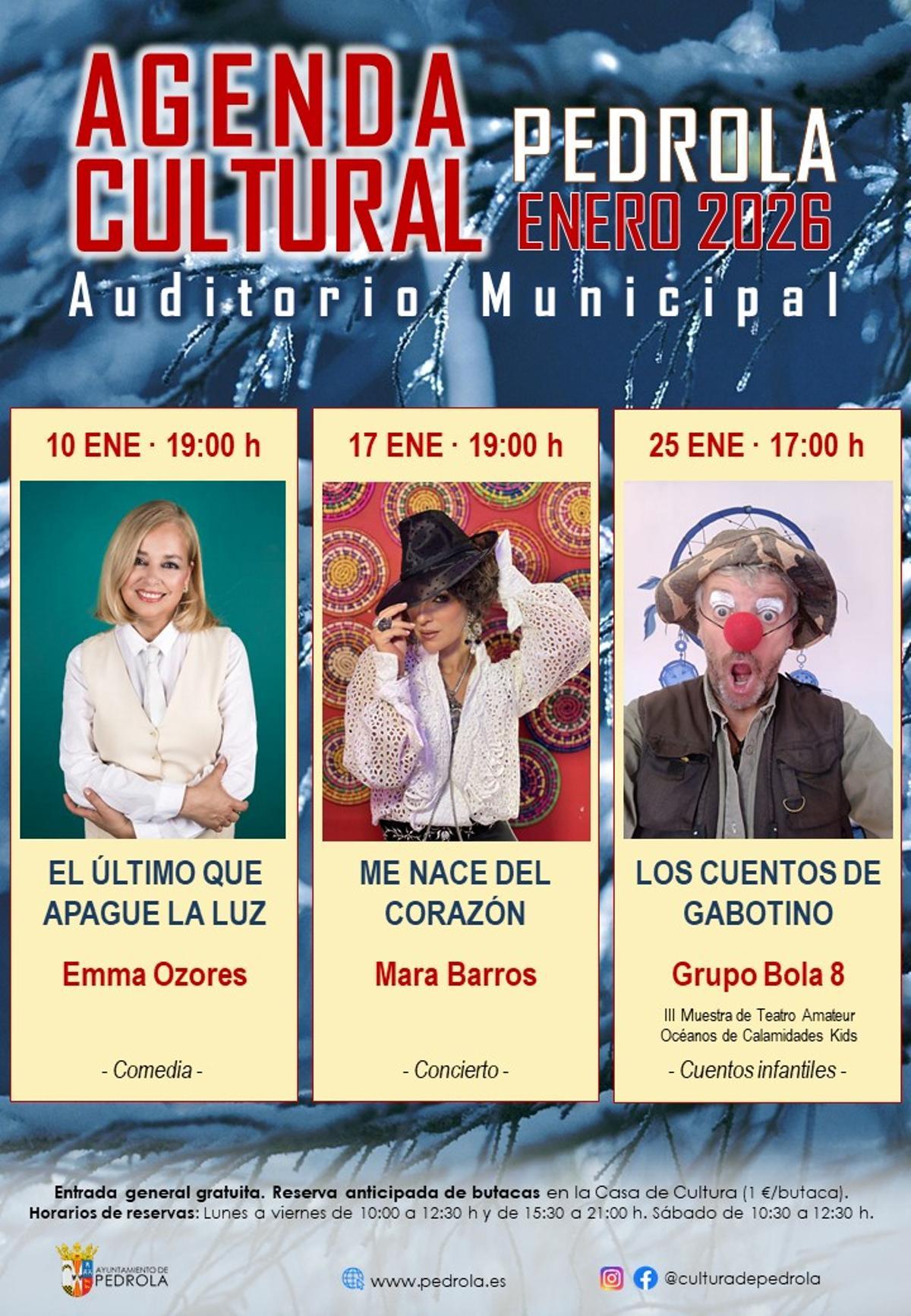 Prgramación cultural para enero.