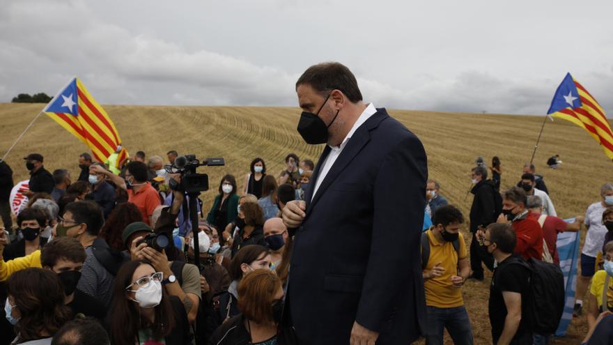 Oriol Junqueras, a su salida de la prisión.