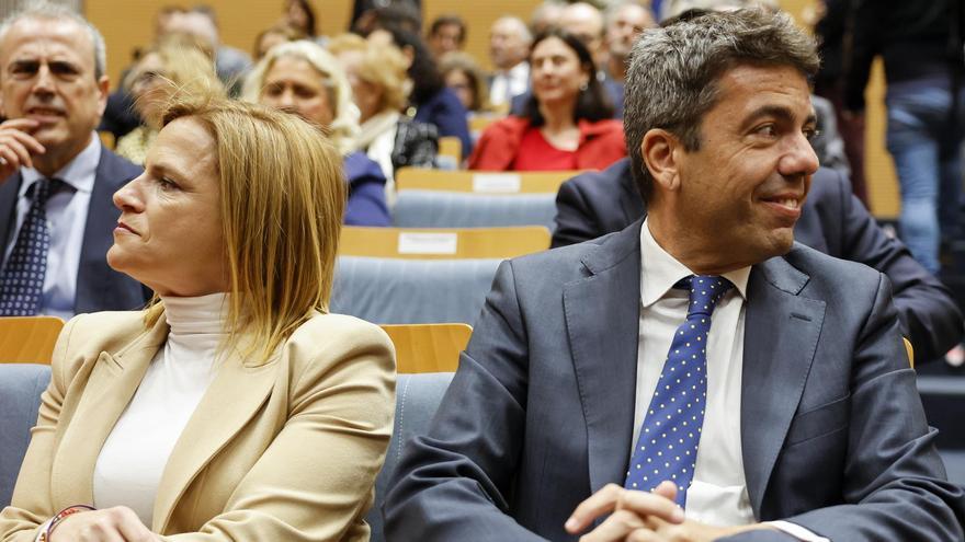 Pilar Bernabé y Carlos Mazón, en la toma de posesión del nuevo presidente del TSJCV, Manuel José Baeza