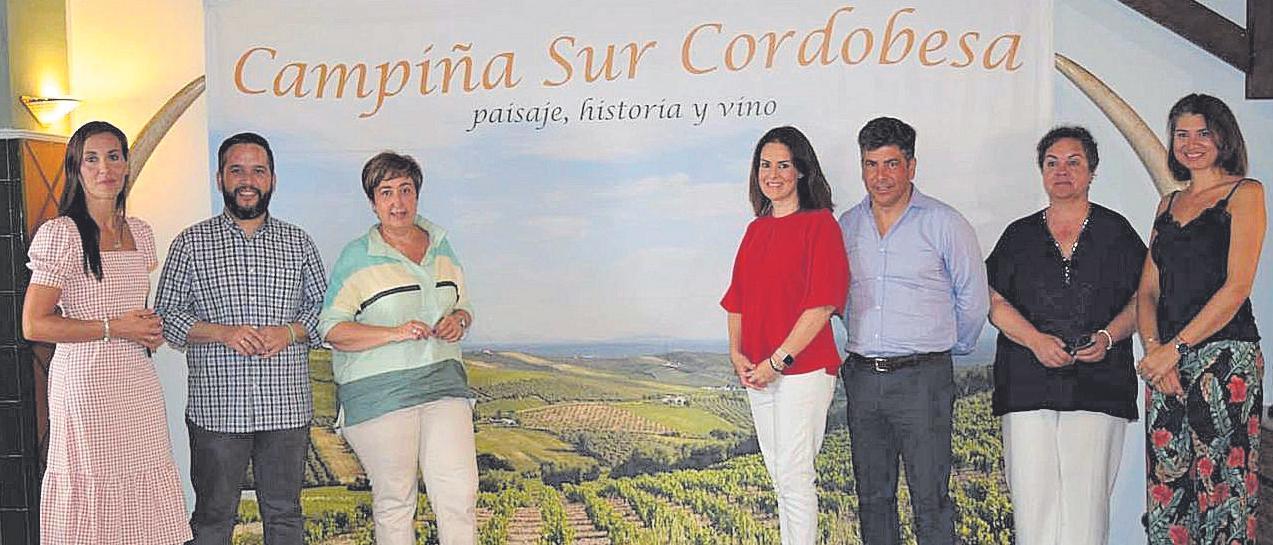 Alcaldes de la Campiña Sur Cordobesa, durante la presentación de la Mesa Comarcal de Turismo.
