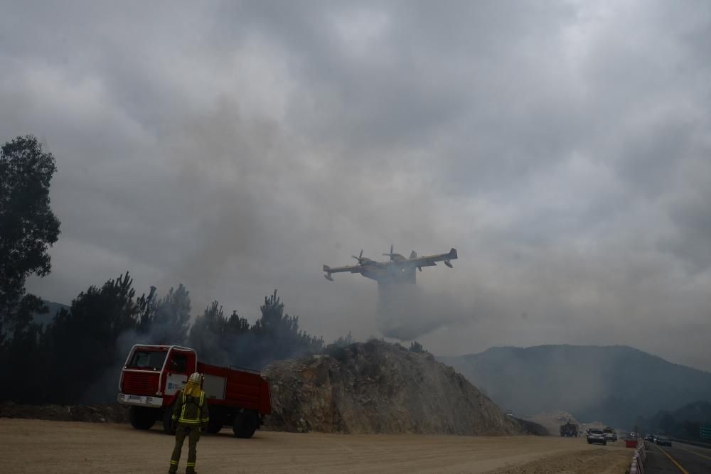 Corte puntual en el Corredor do Morrazo debido a un incendio