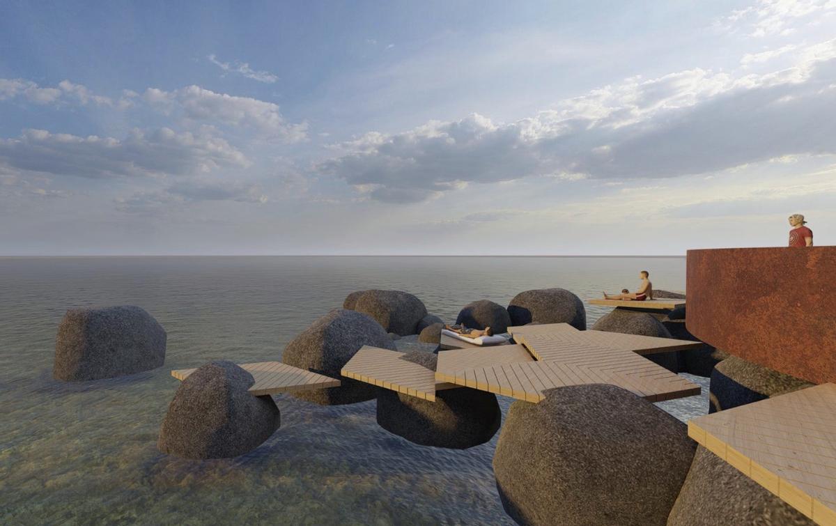 Infografía parcial del proyecto de mejora del litoral de Puerto de Santiago. |