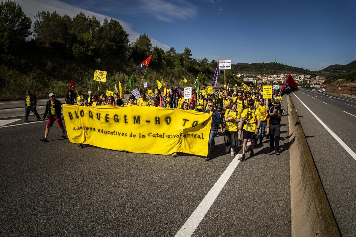 Les fots de la jornada de vaga dels docents a la Catalunya central aquest dijous