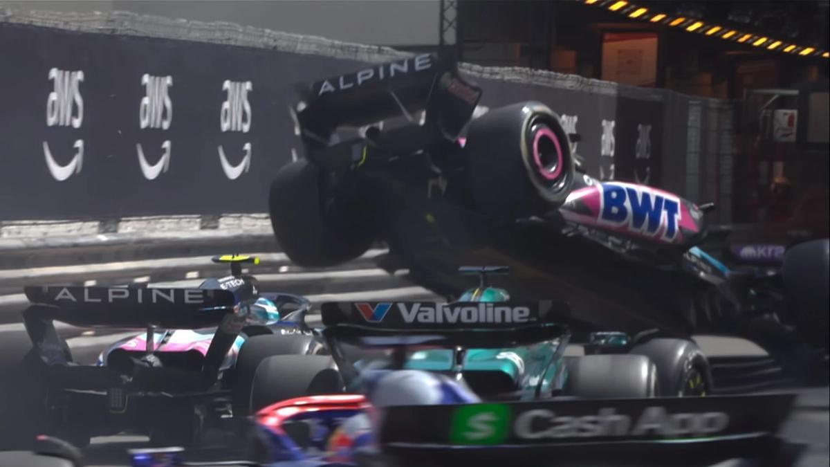 Ocon salió volando tras su arriesgada maniobra para adelantar a Gasly en Mónaco