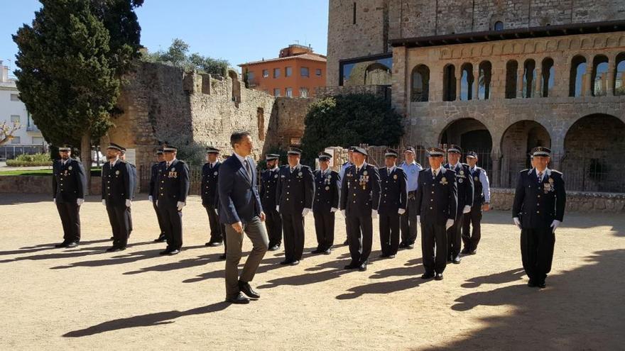 Imatge de la festivitat de la Policia Local de Sant Feliu de Guíxols d´aquest any, celebrada el 5 d´abril.