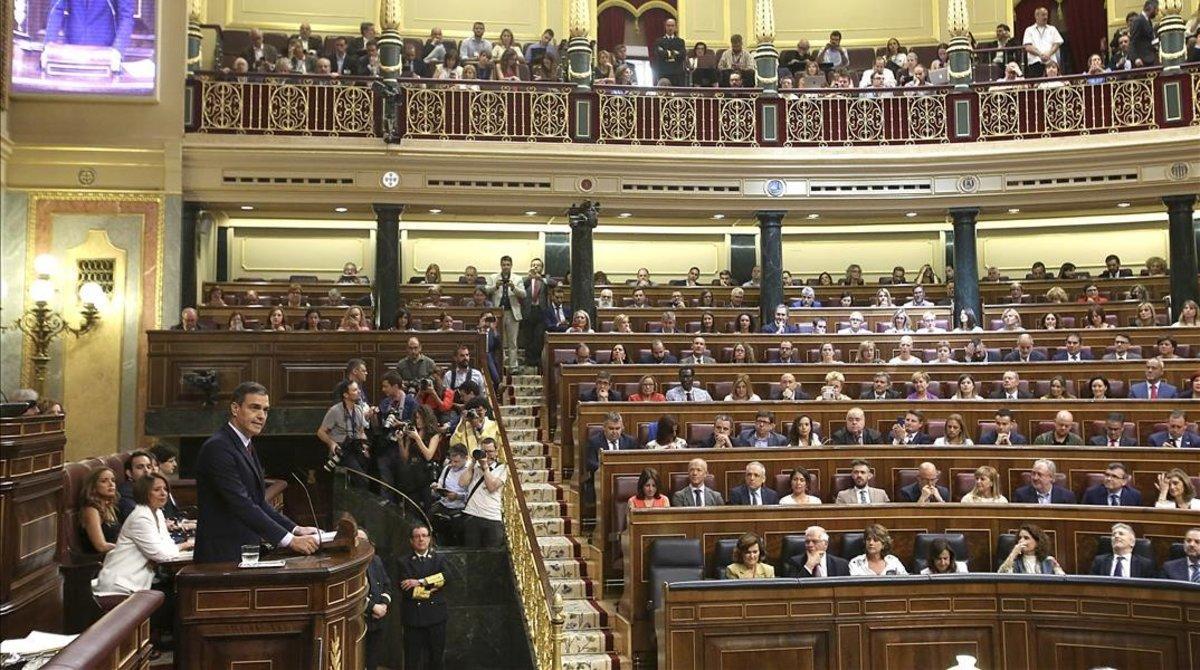 El Congreso de los Diputados, durante el debate de investidura.