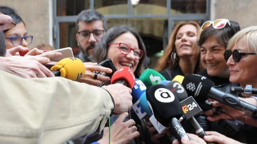 Oltra habla sobre el adelanto electoral tras su reunión con Puig