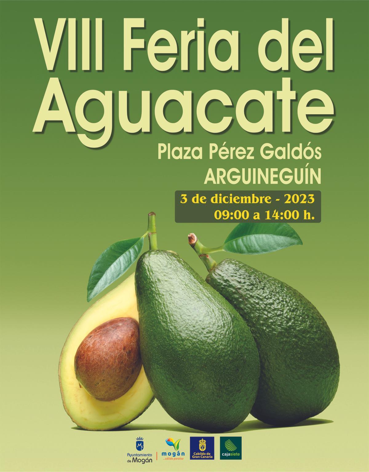 Cartel de la VIII Feria del Aguacate de Mogán 2023