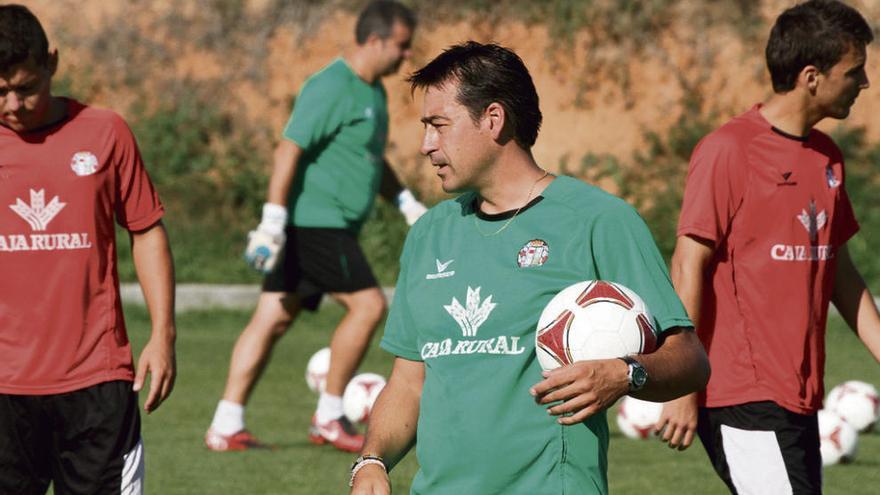 Canito, durante un entrenamiento del Zamora CF.