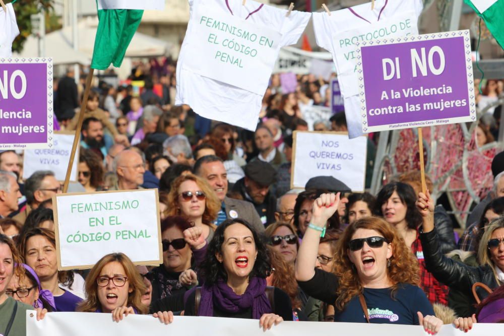 Manifestación contra la violencia de género en Málaga