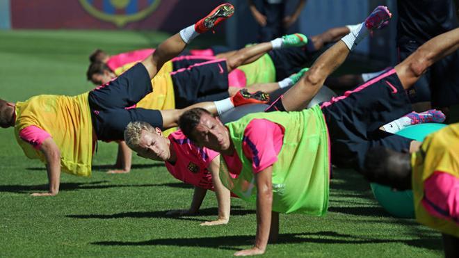 Las imágenes del entreno del Barça