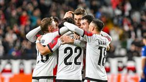 Rayo Vallecano, en su victoria frente al Drita (3-0) en la Conference League