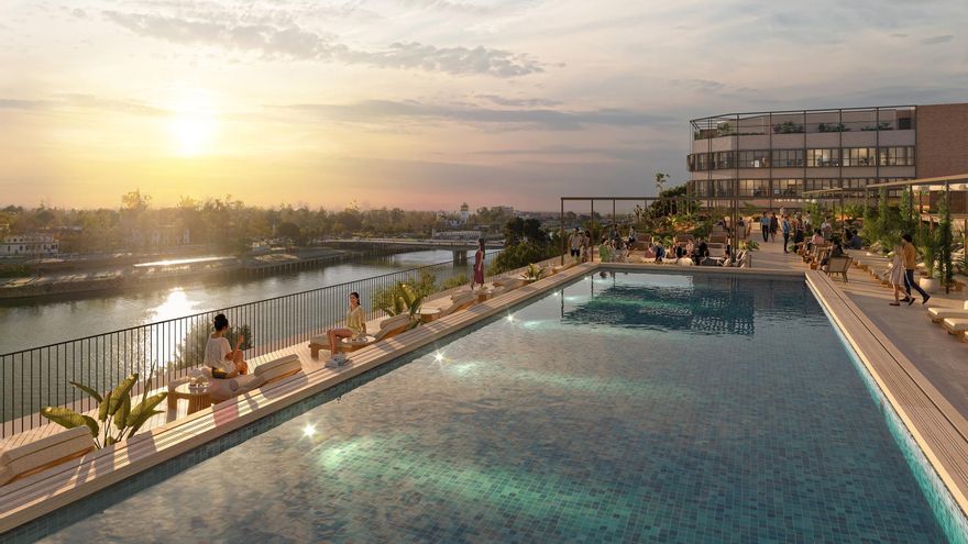 Las otras pasarelas del proyecto de la antigua fábrica de Los Remedios unirán el hotel con su piscina y su restaurante