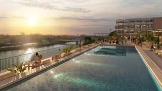 Las otras pasarelas del proyecto de la antigua fábrica de Los Remedios unirán el hotel con su piscina y su restaurante